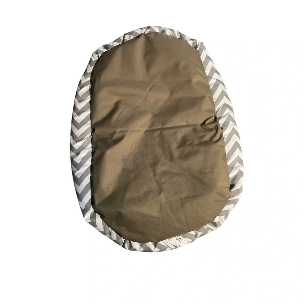 Majestic Pet Grey Chevron Sherpa Bagel Dog Bed, 32" L x 23" W - Picture 2 of 2